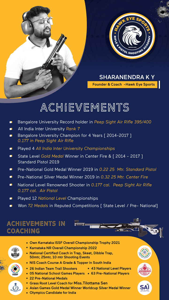 sharanendra, coach - Hawkeye Rifle Shooting Academy